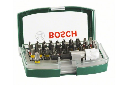 BOSCH 32-piece screwdriver bit set with colour coding 2607017063