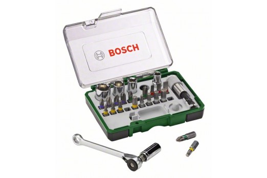 BOSCH 27-piece screwdriver bit and ratchet set 2607017160