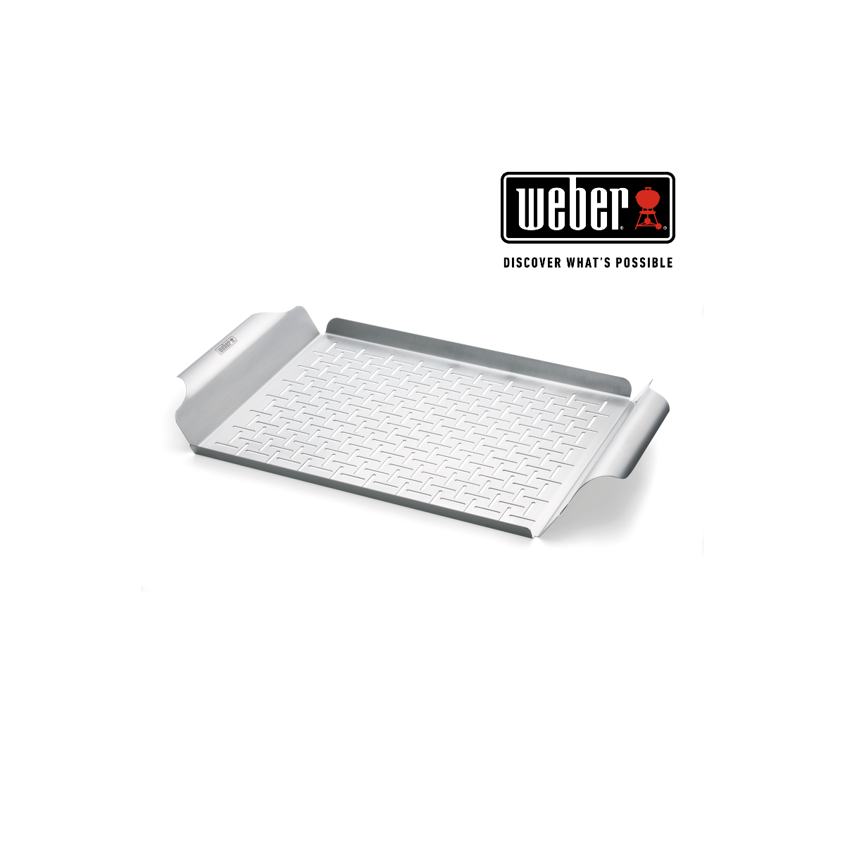 WEBER DELUXE GRILLING PAN - STAINLESS STEEL, RECTANGULAR AND DISHWASHER SAFE 30x44cm, 6434