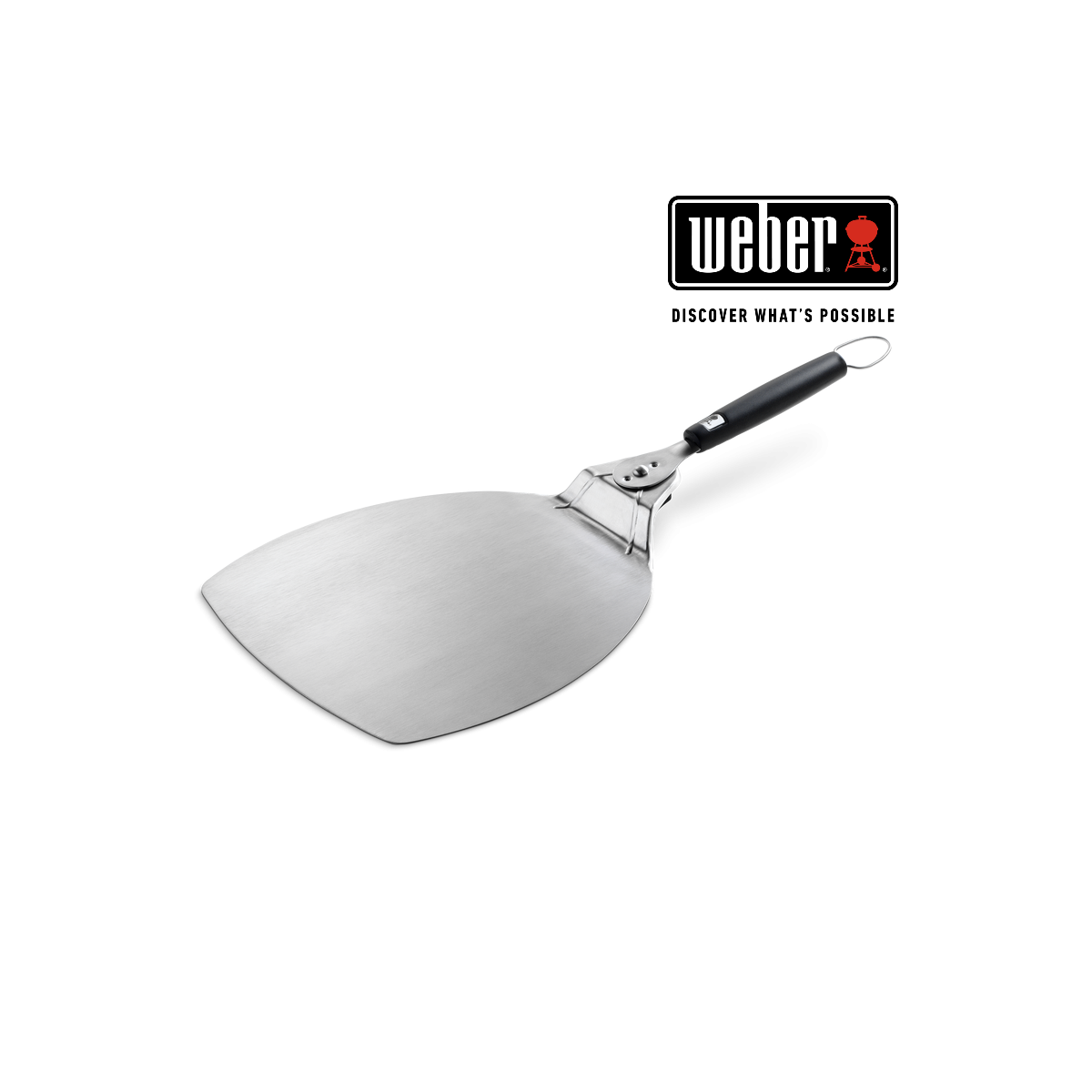 WEBER PIZZA PADDLE - STAINLESS STEEL PADDLE, HANDLE ROTATES FOR COMPACT STORAGE 32x66cm, 6691