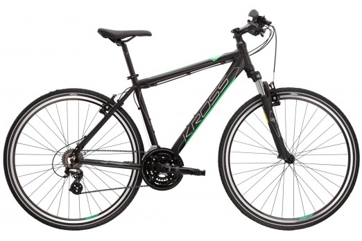 Vīriešu komforta velosipēds Kross EVADO 2.0 melns/zaļš