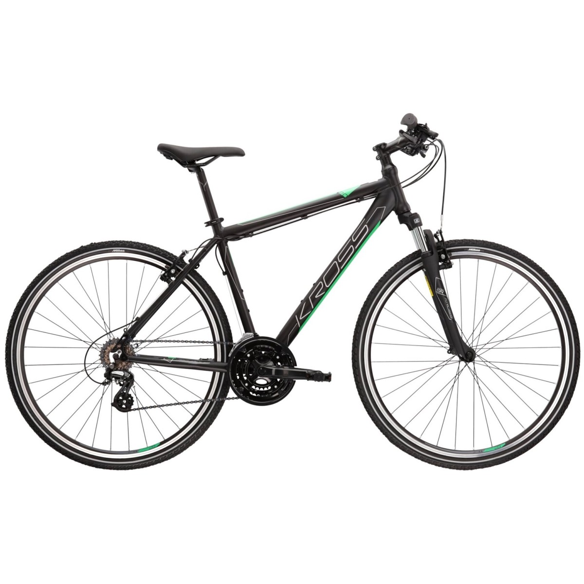 Vīriešu komforta velosipēds Kross EVADO 2.0 melns/zaļš