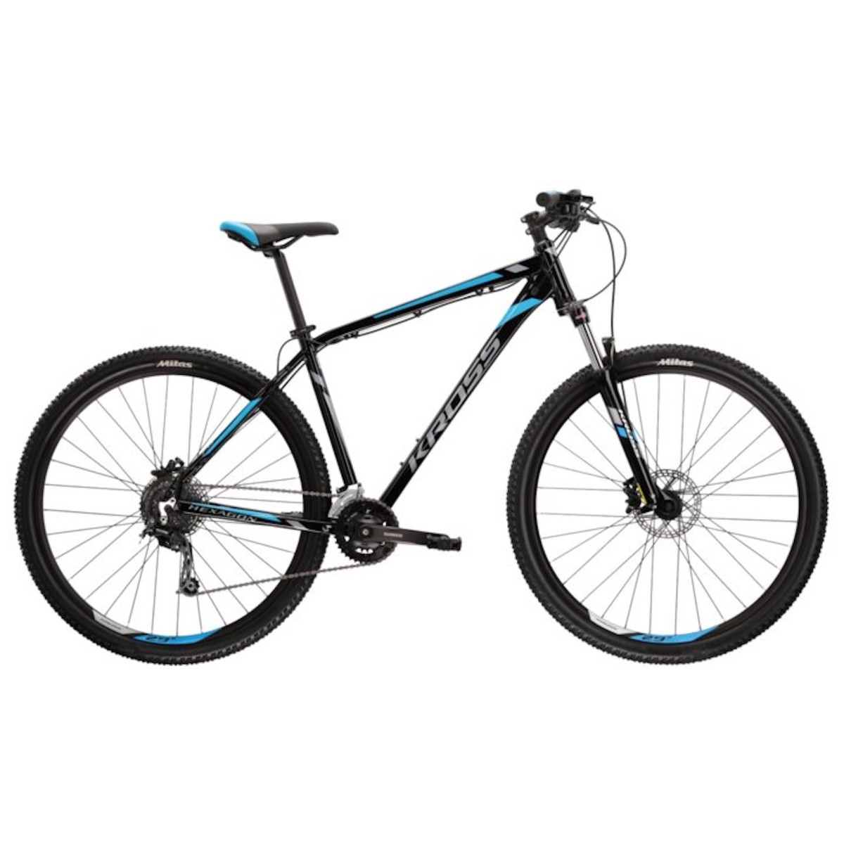 velosipēds Kross Hexgaon 7.0 melns/zils 2021