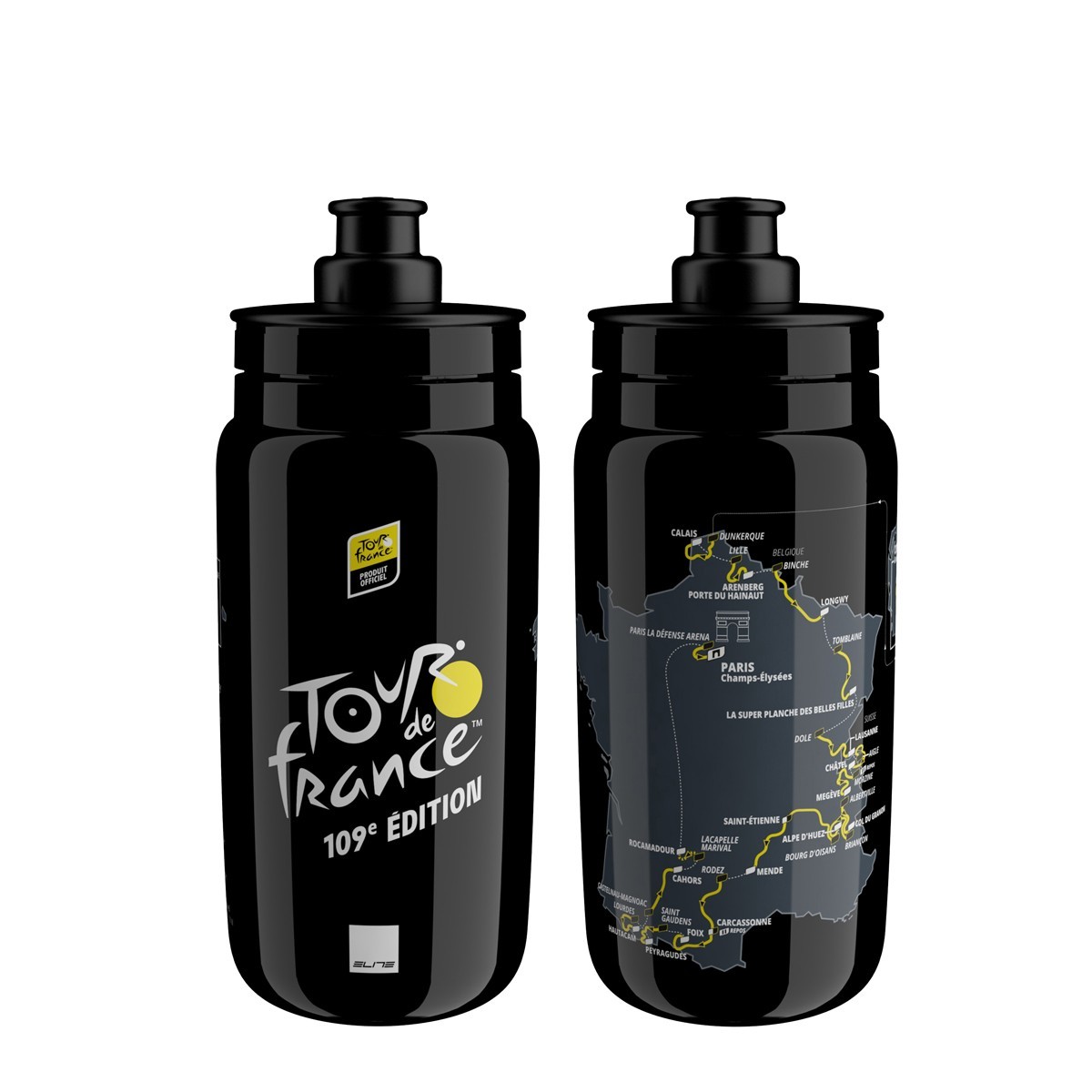 ELITE bottle FLY Teams 2022 Tour de France Black Map 550ml