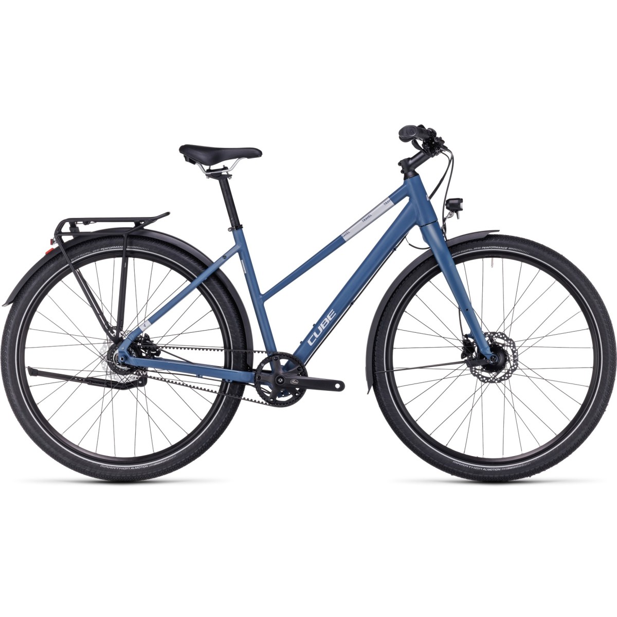 CUBE TRAVEL PRO - urbanbike with belt drive - denim/silver - 2023