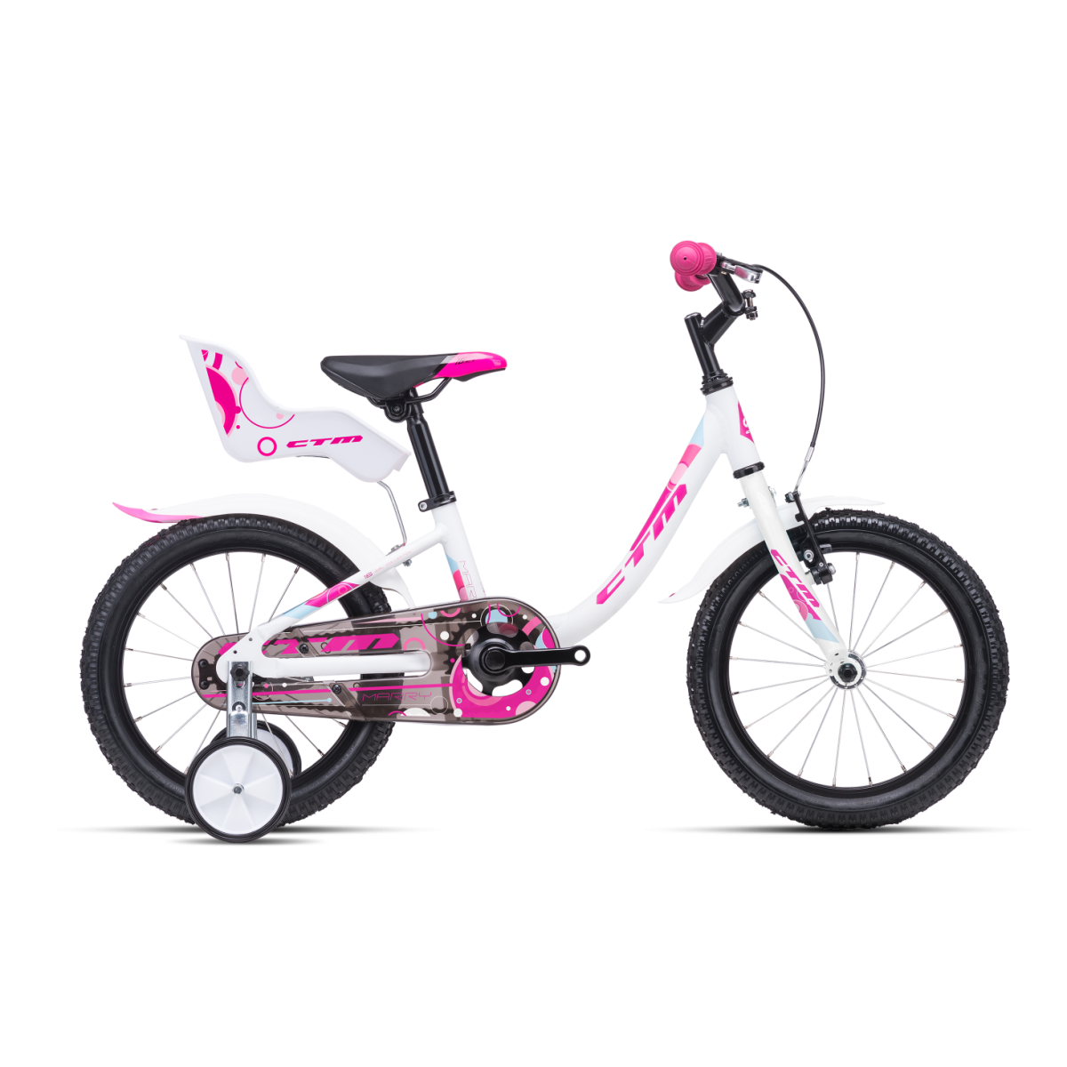 CTM MARRY 16 bērnu velosipēds - balts/rozā