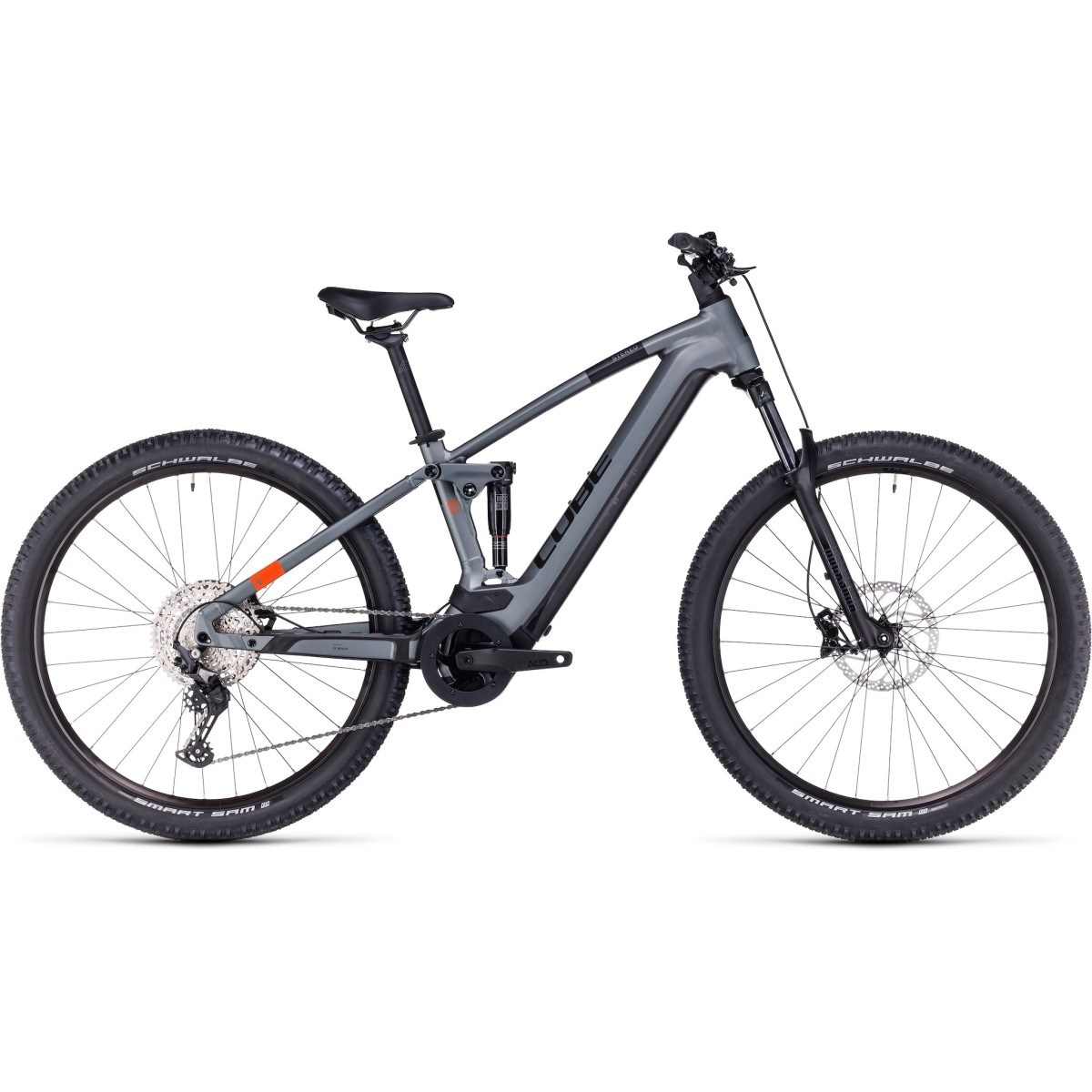 CUBE STEREO HYBRID 120 PRO 750 MTB elektro velosipēds - flashgrey/orange - 2023