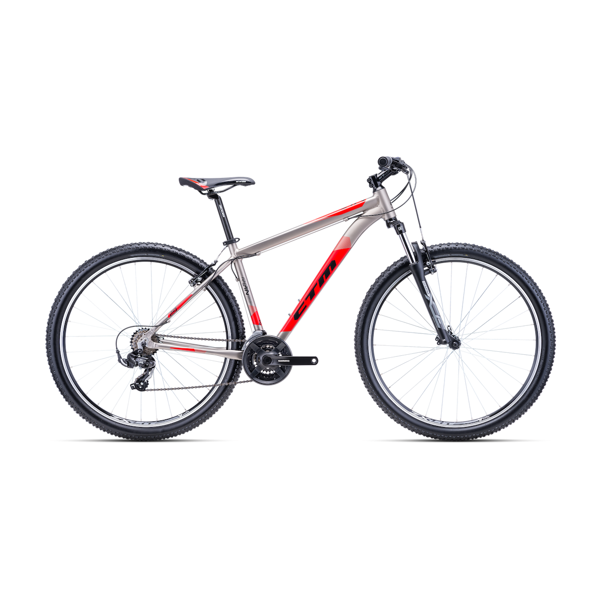 CTM velosipēds REIN 1.0 pelēks/sarkans