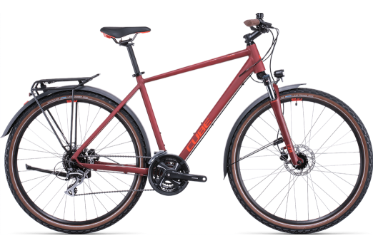 CUBE NATURE ALLROAD - mens bicycle - darkred/red