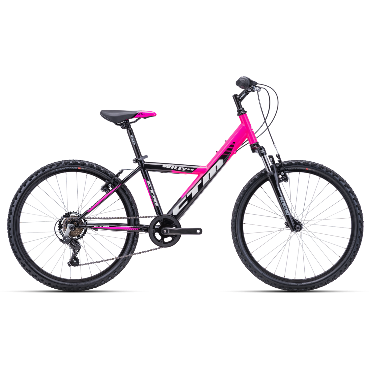 CTM WILLY 2.0 bērnu velosipēds melns/rozā - 2023