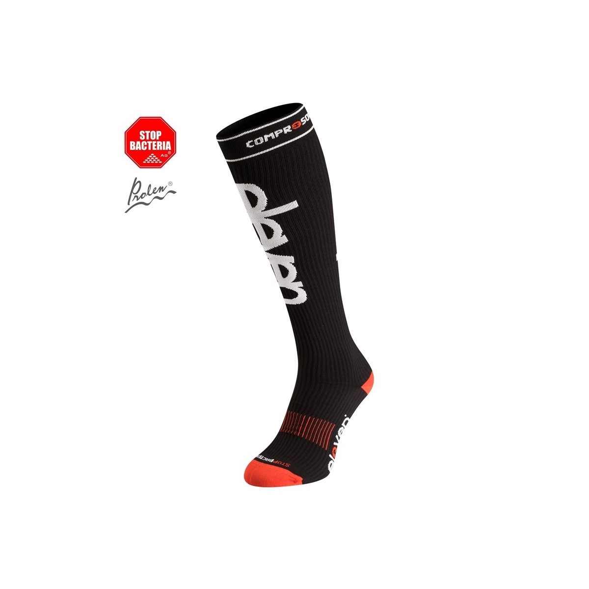 Download ELEVEN long compression socks BLACK Color Black Size S 36-39