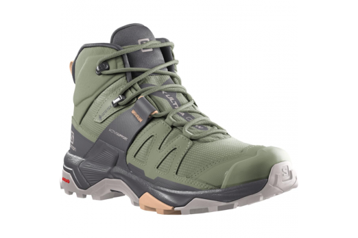 SALOMON X ULTRA 4 MID GTX W hiking footwear - green/grey/peach