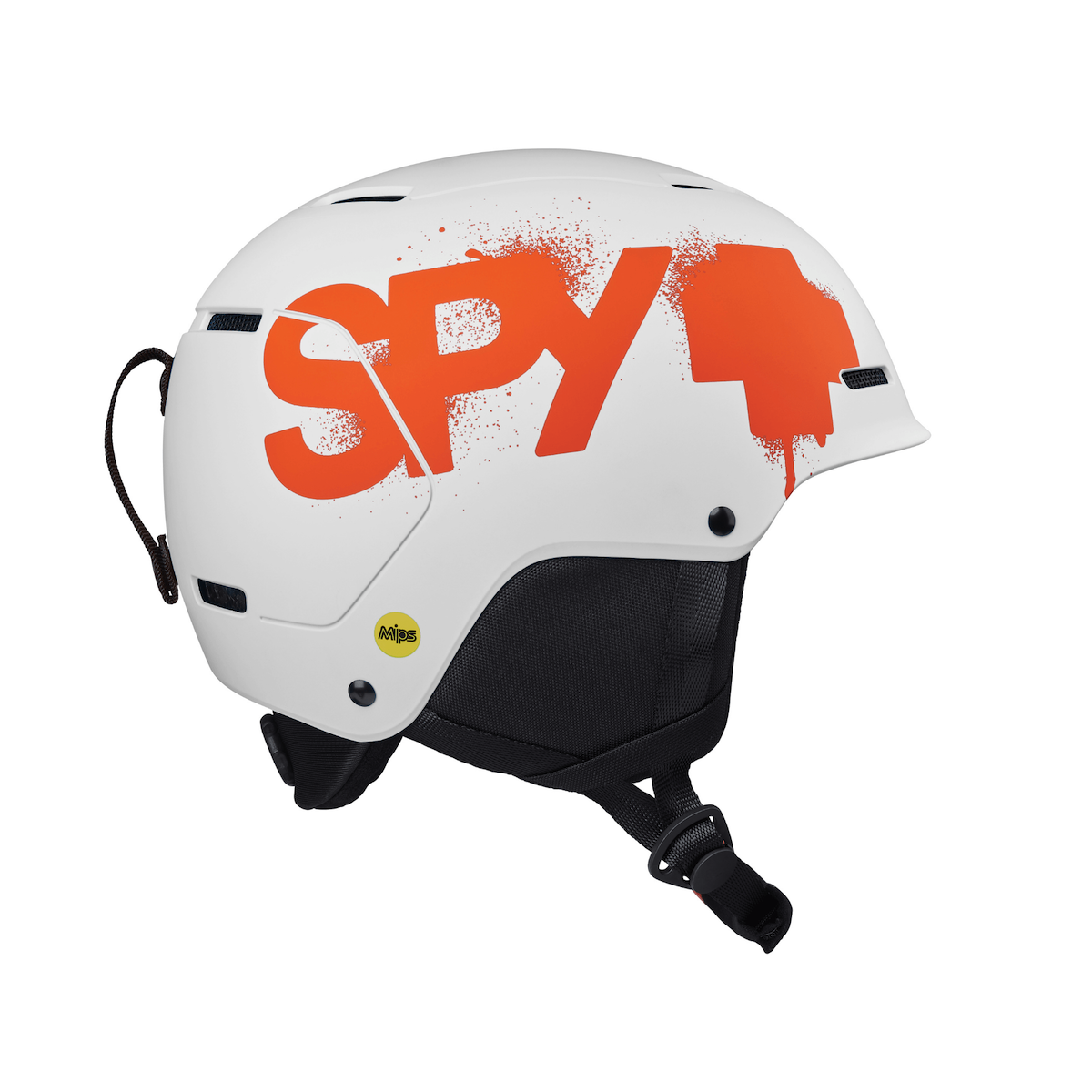 SPY LIL ASTRONOMIC SNOW helmet - matte white/orange splatter logo