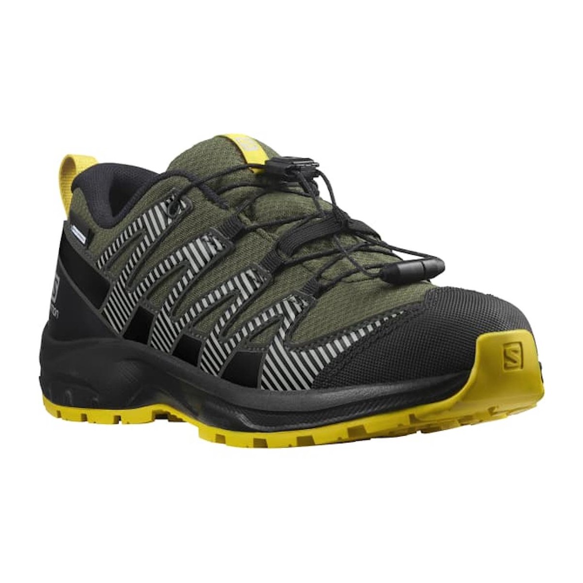 SALOMON XA PRO V8 CSWP J trail running shoes - black/green/yellow