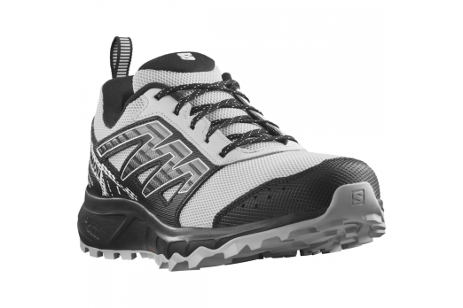SALOMON WANDER trail running shoes - grey/white/black