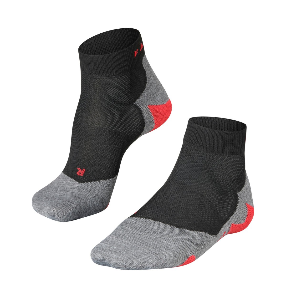 FALKE RU5 SHORT socks - black/grey/red