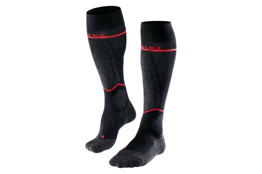 FALKE SK2 WOMEN ENERGIZING LIGHT WOOL socks - black/grey/red
