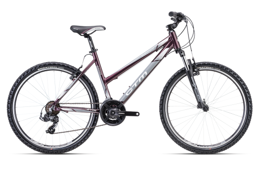 CTM SUZZY 1.0 26 sieviešu velosipēds - tumši rozā/pelēks 2024