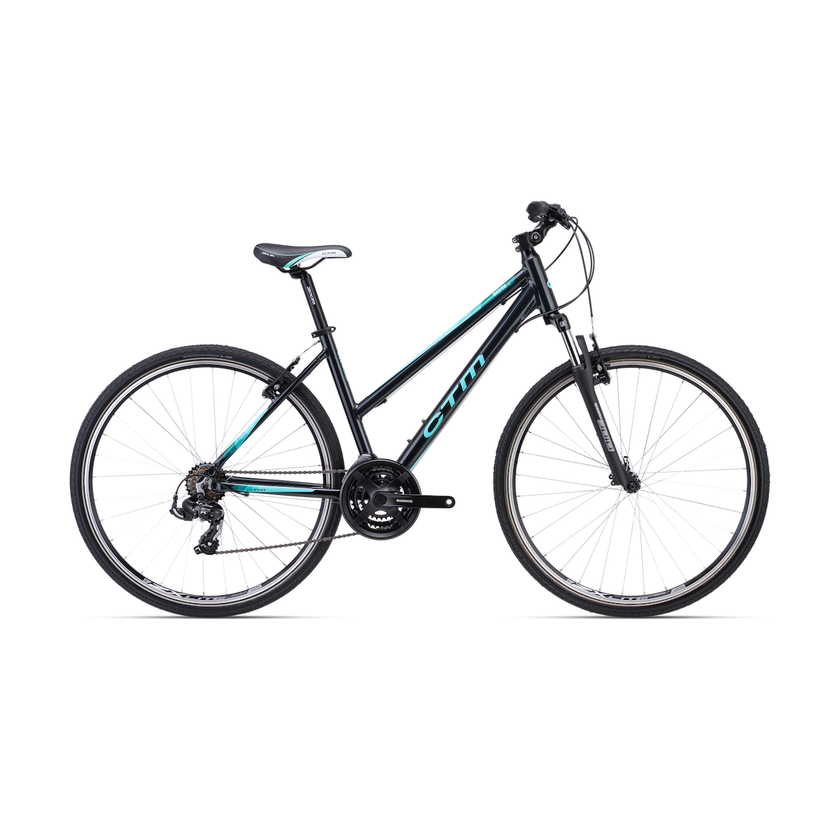 CTM MAXIMA 1.0 28 womens bicycle - black/turquoise 2024