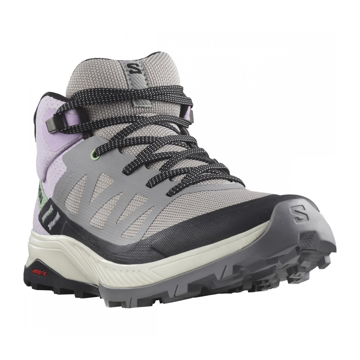 SALOMON OUTRISE MID GTX W hiking boots - pink/grey/black
