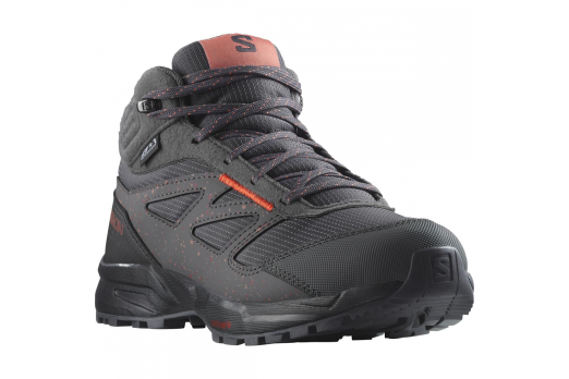 SALOMON OUTWAY MID CSWP J hiking shoes - black/grey/peach