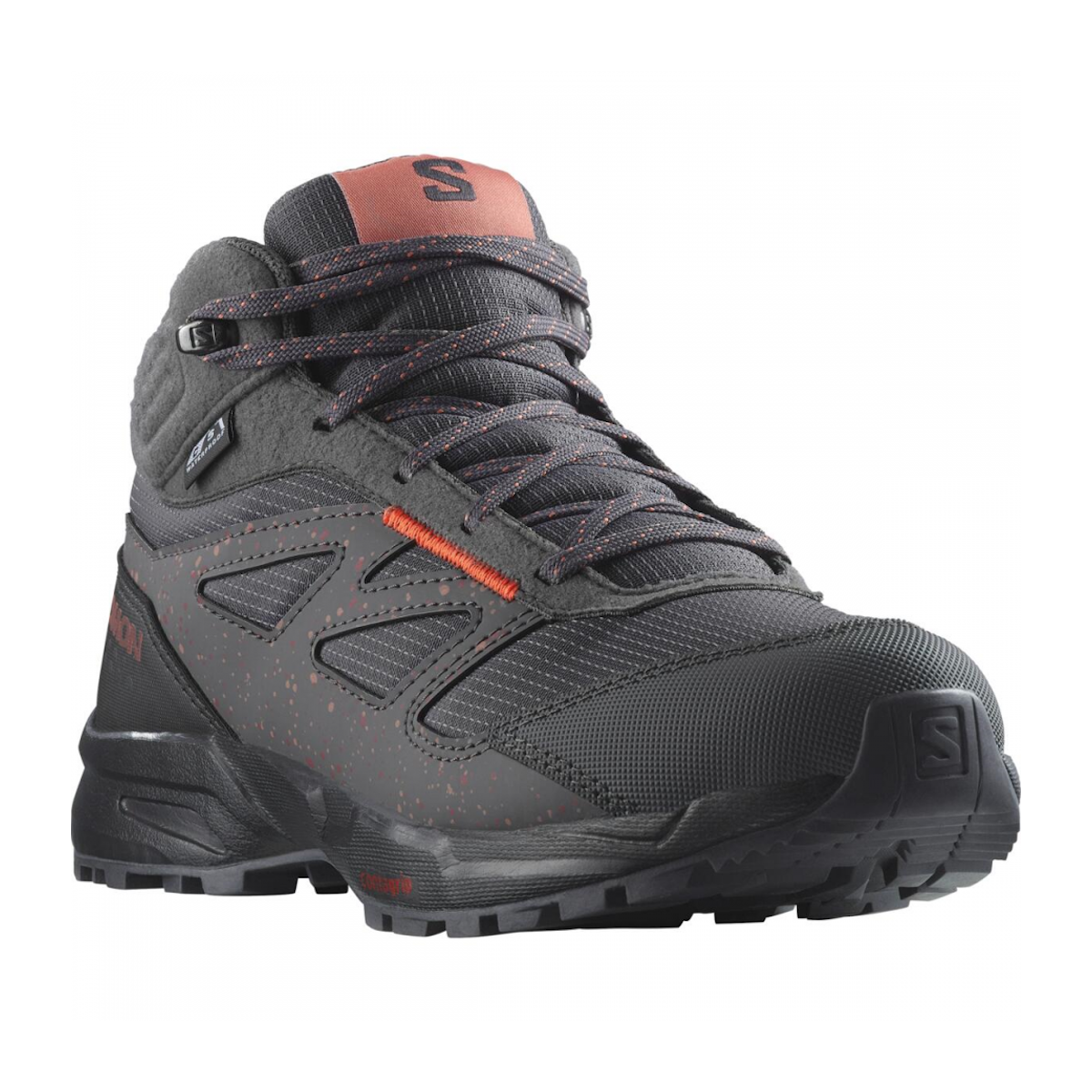 SALOMON OUTWAY MID CSWP J hiking shoes - black/grey/peach