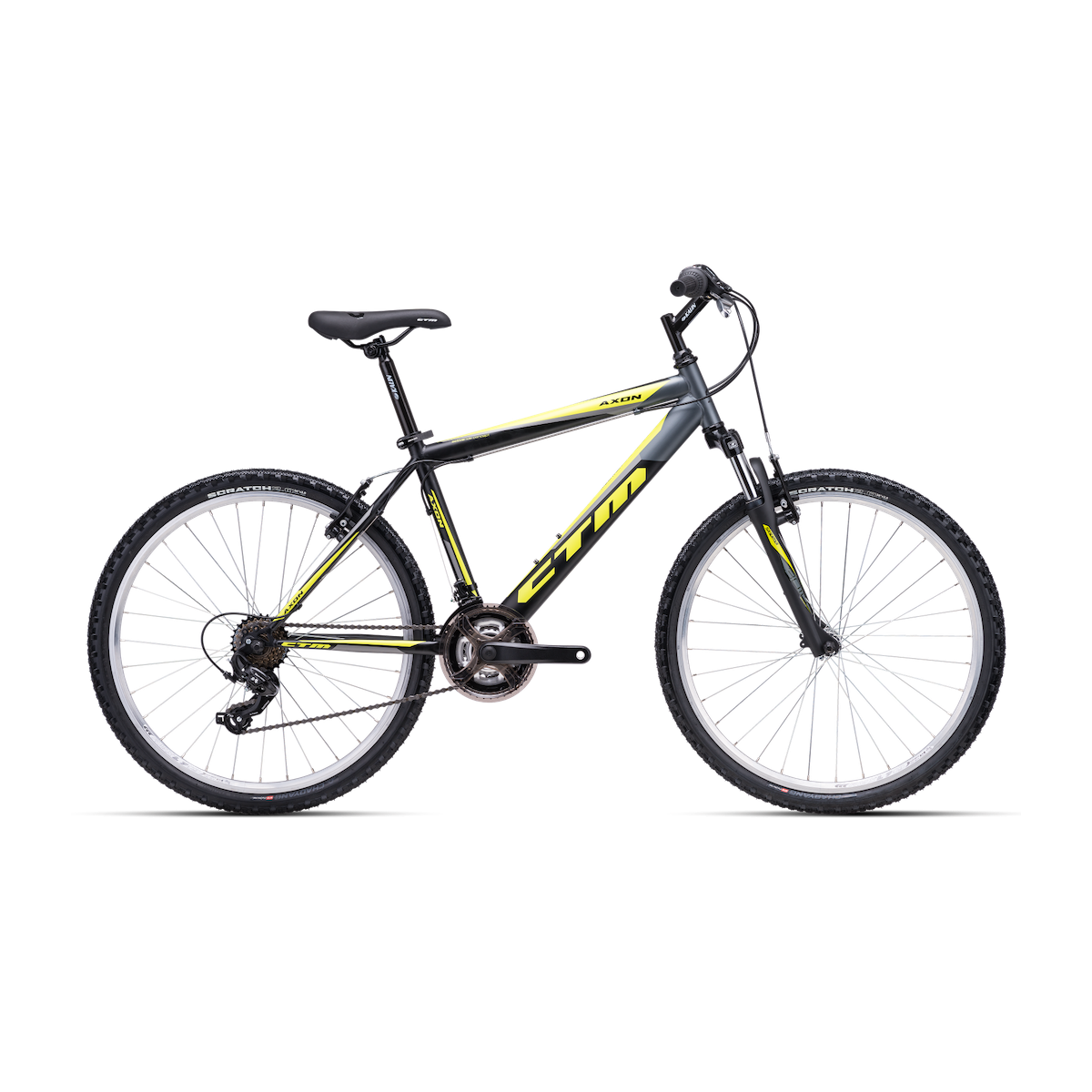 CTM AXON 26 velosipēds - pelēks/dzeltens 2024