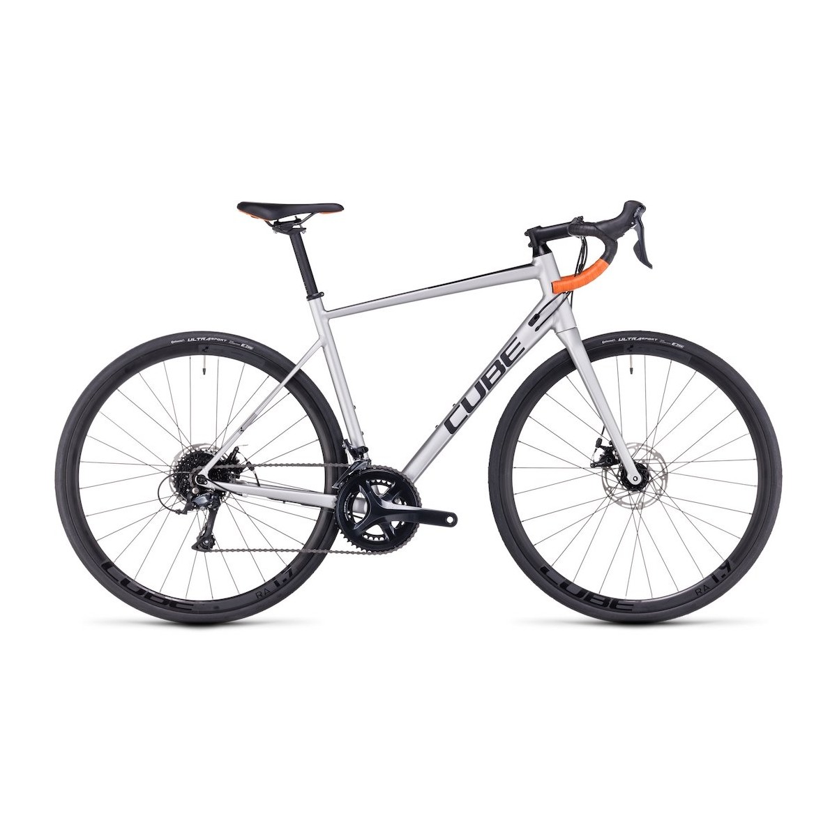 CUBE ATTAIN PRO šosejas velosipēds - silver/orange 2023