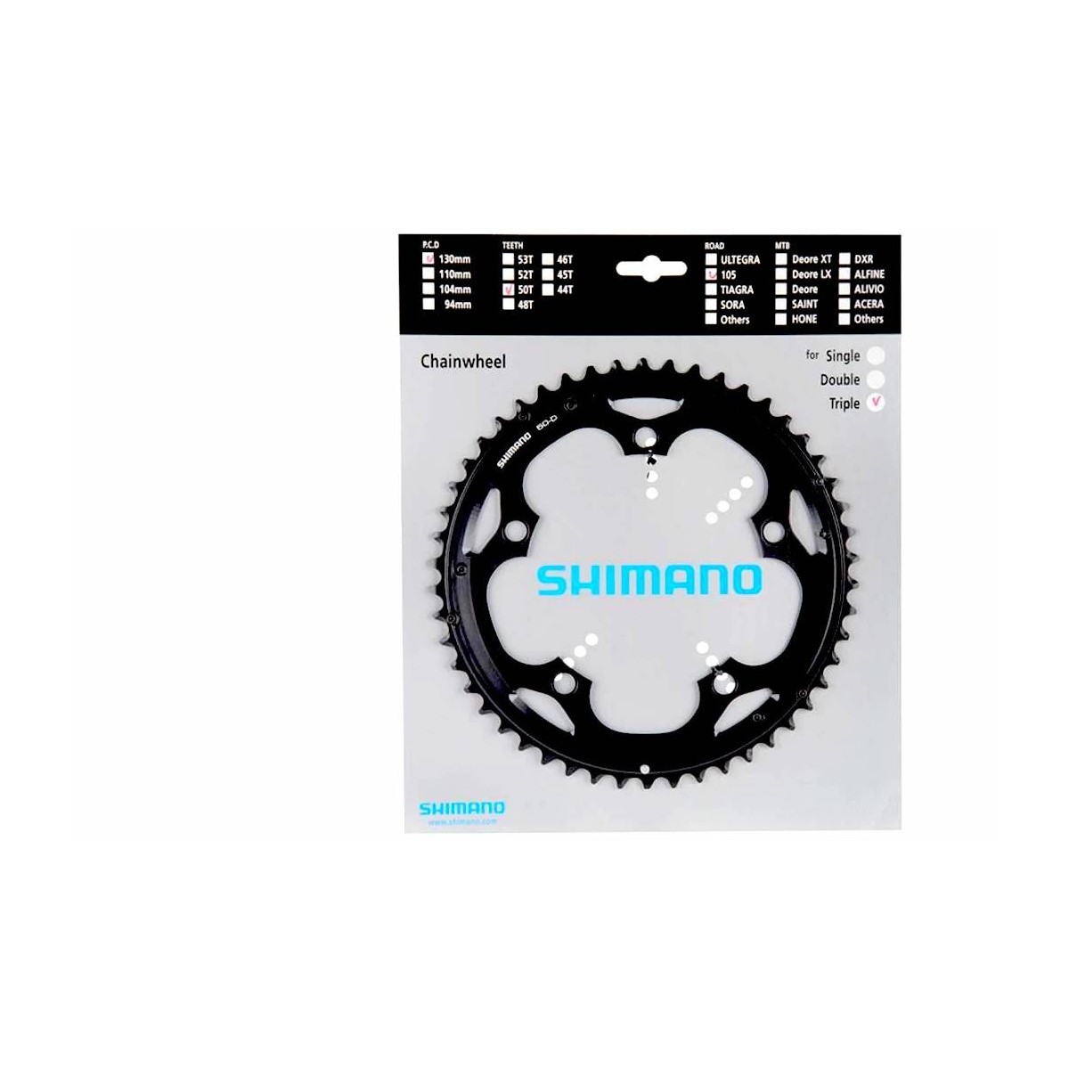 Road bike chainrings Shimano 105 FC-5703 50T-D