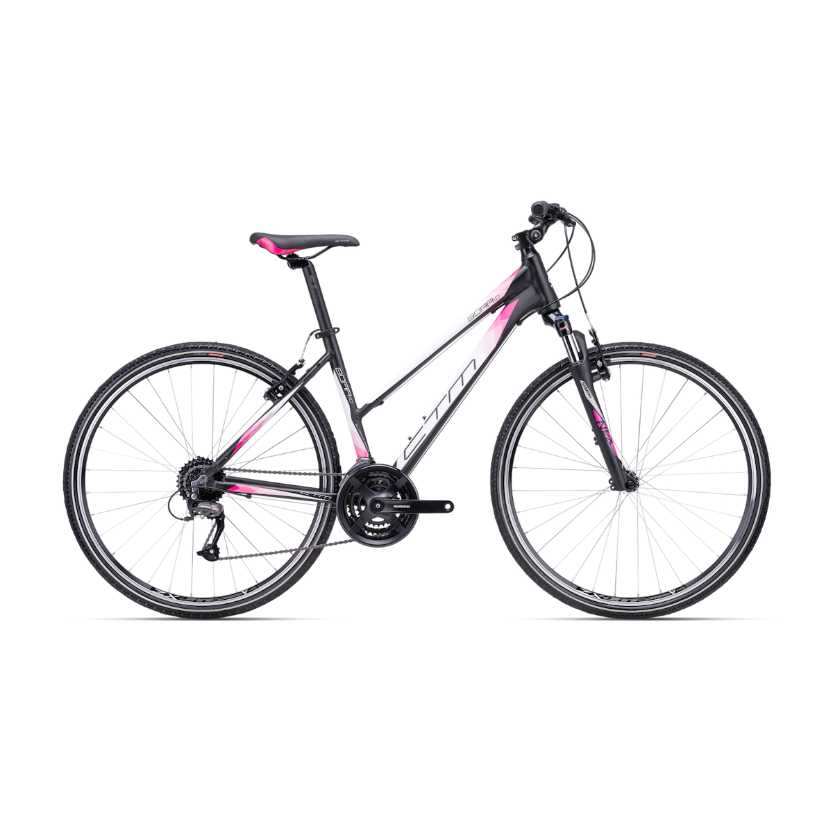 CTM BORA 1.0 28 velosipēds - melna/rozā 2022