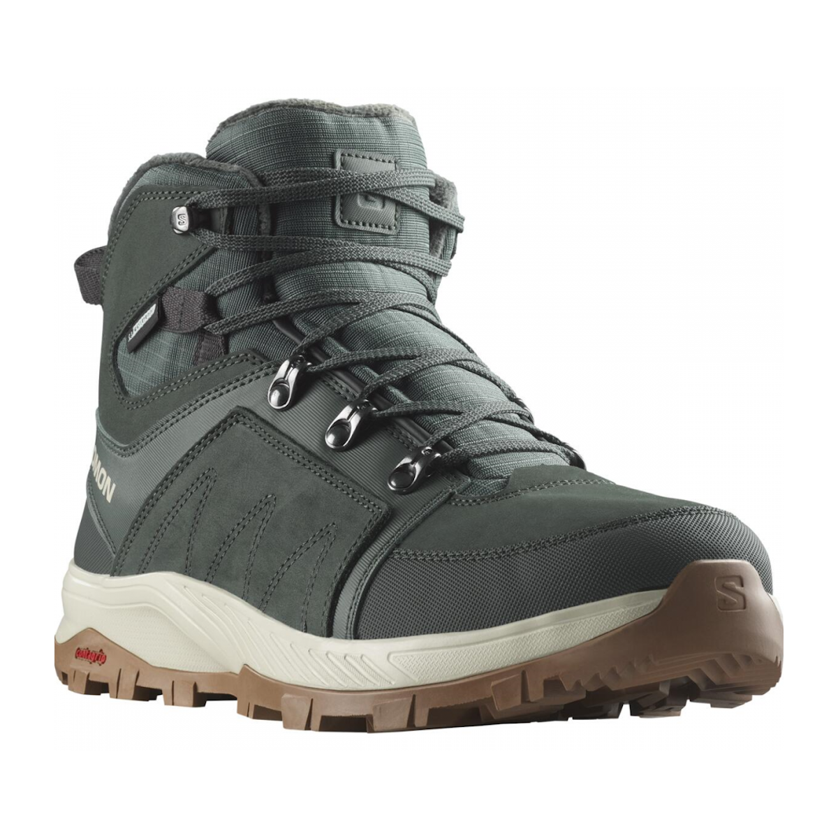 SALOMON OUTCHILL TS CSWP winter shoes - dark green/white