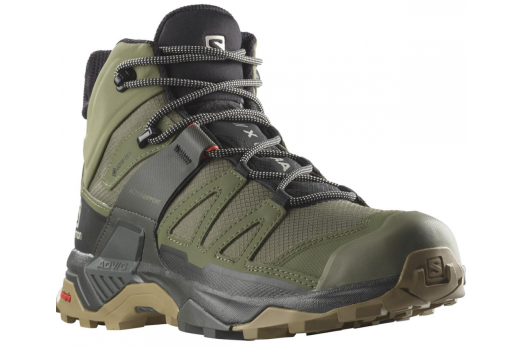 SALOMON X ULTRA 4 MID GTX hiking shoes - dark green/brown