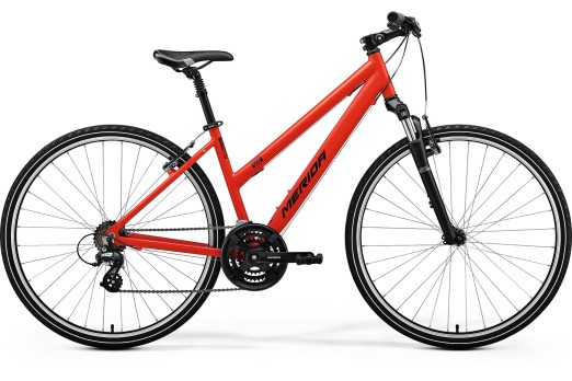 MERIDA CROSSWAY 10-V LADY velosipēds - sarkana/melna - 2024