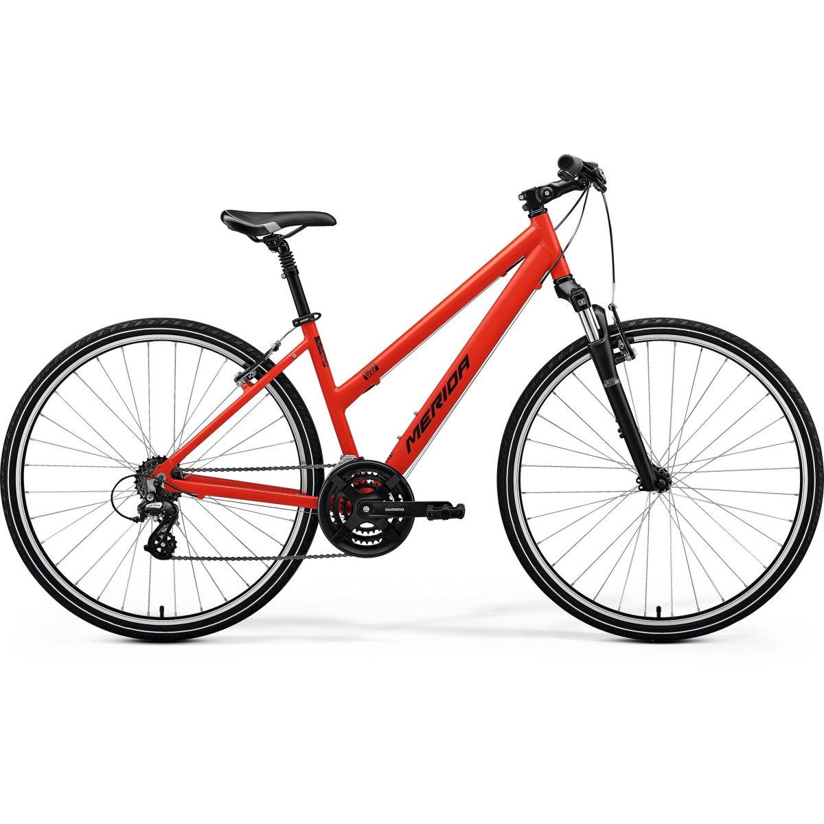 MERIDA CROSSWAY 10-V LADY velosipēds - sarkana/melna - 2024