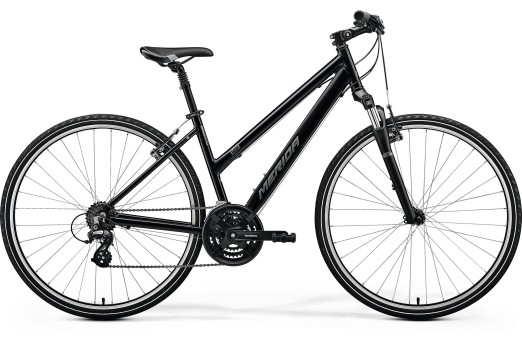 MERIDA CROSSWAY 10-V LADY bicycle - black/silver - 2024