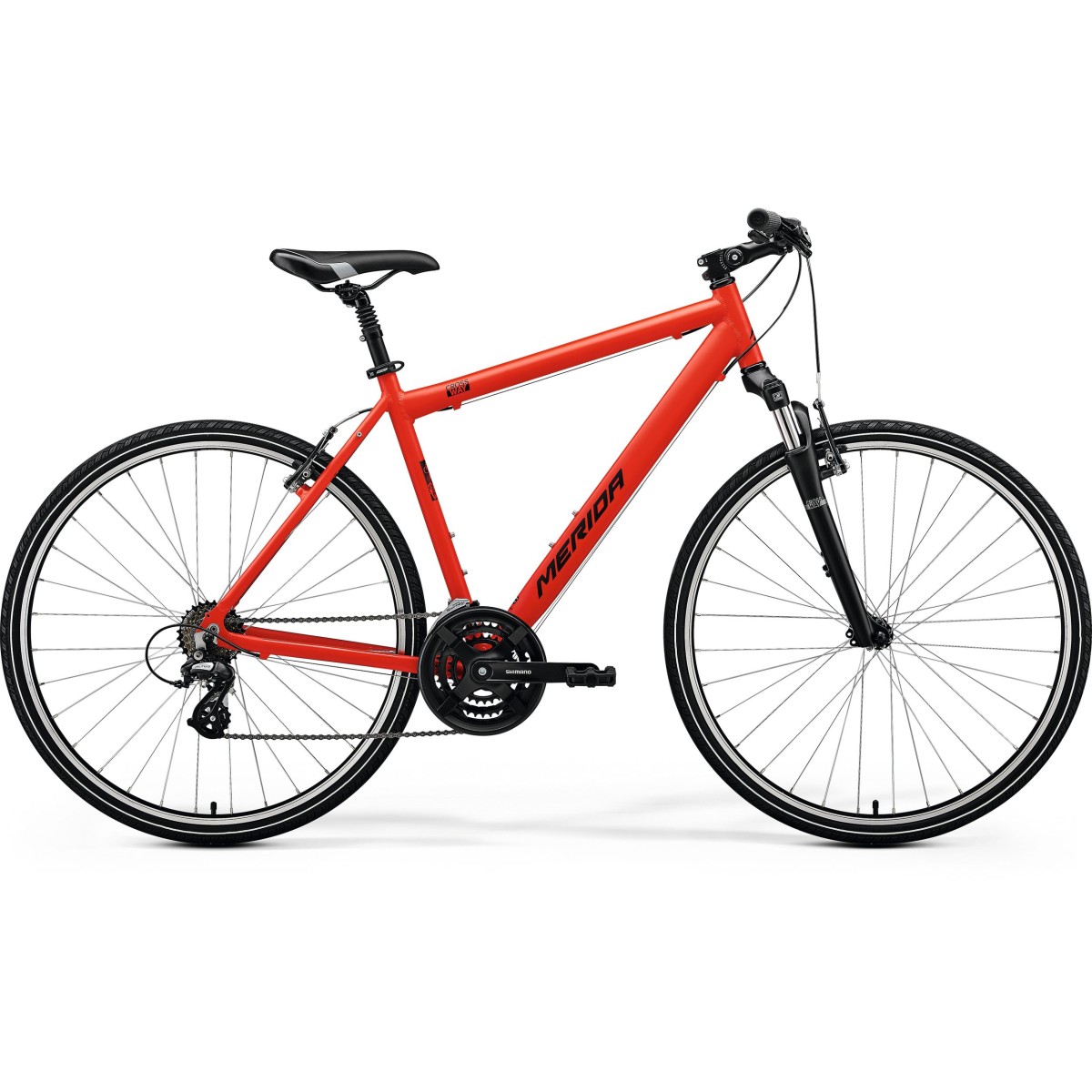 MERIDA CROSSWAY 10-V velosipēds - sarkana/melna - 2024