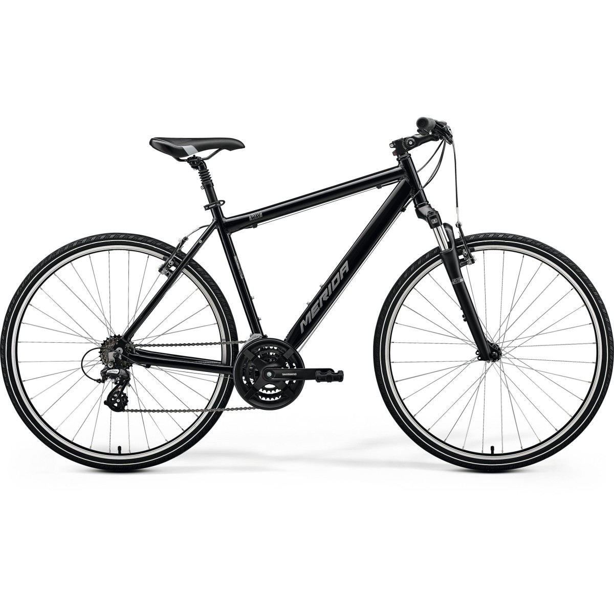 MERIDA CROSSWAY 10-V velosipēds - melna/sudraba - 2024