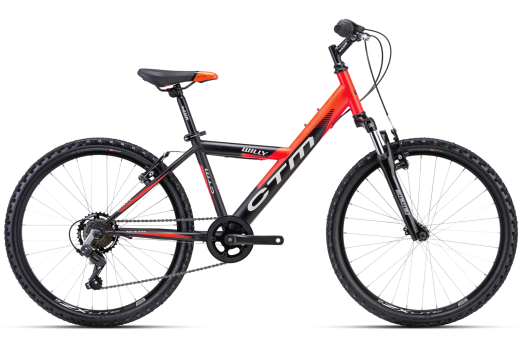 CTM WILLY 24 kids bike - matt black/matt neon red 2024