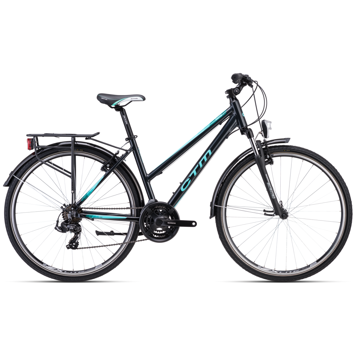 CTM MAXIMA 1.0 TREK 28 womens bicycle - black/turquoise 2023